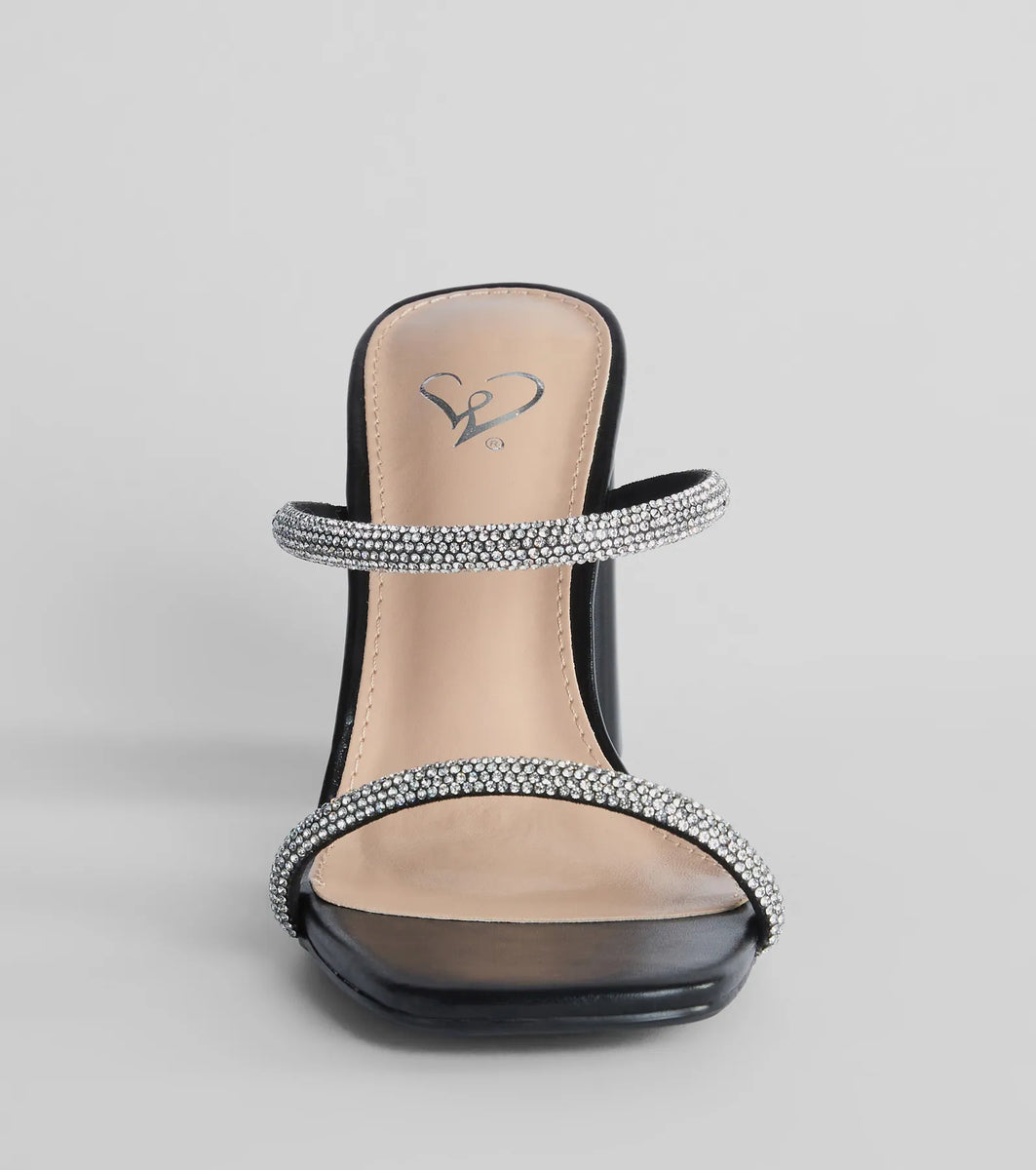Sparkly Staple Rhinestone Mules Windsor