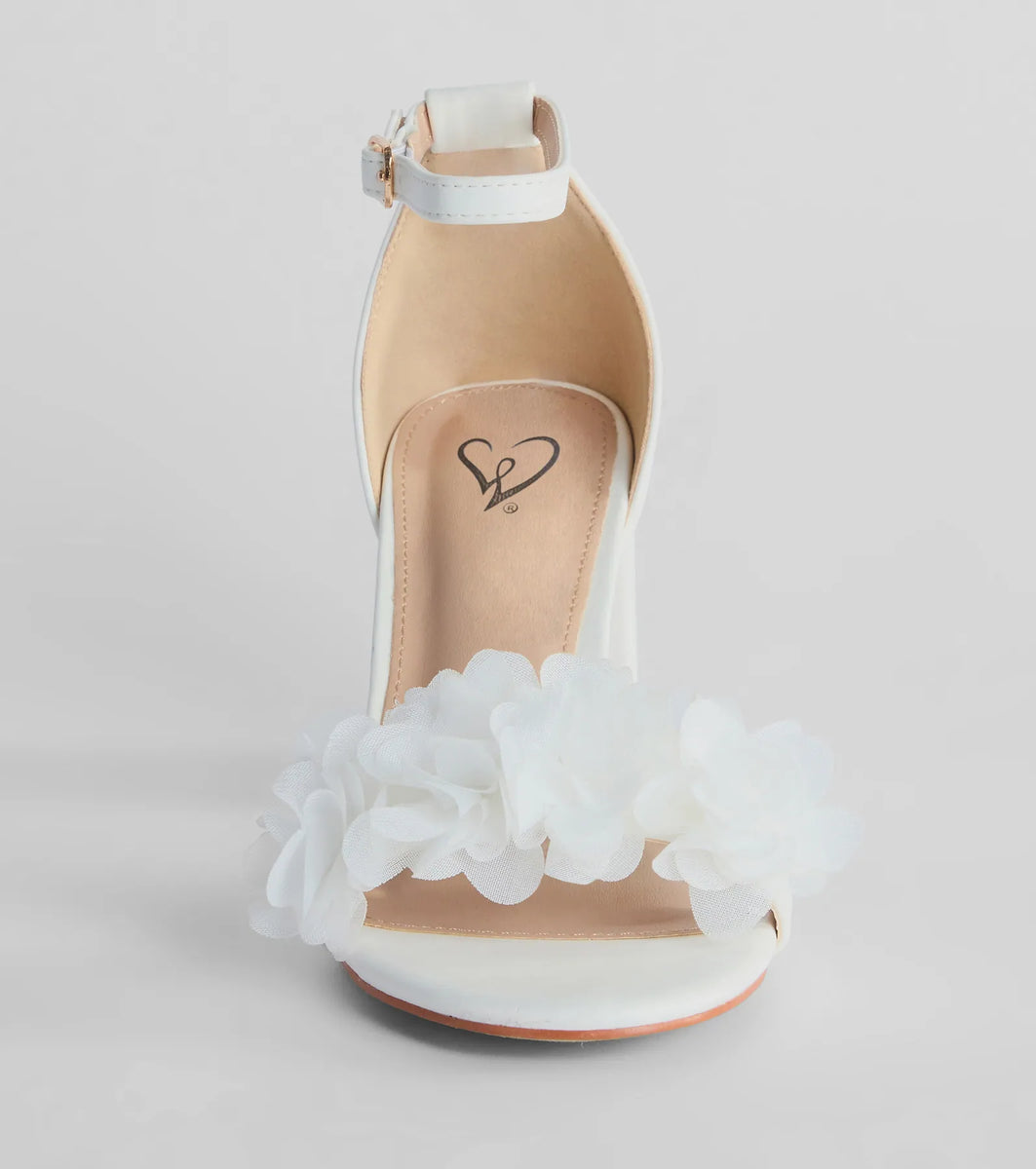 floral block heels