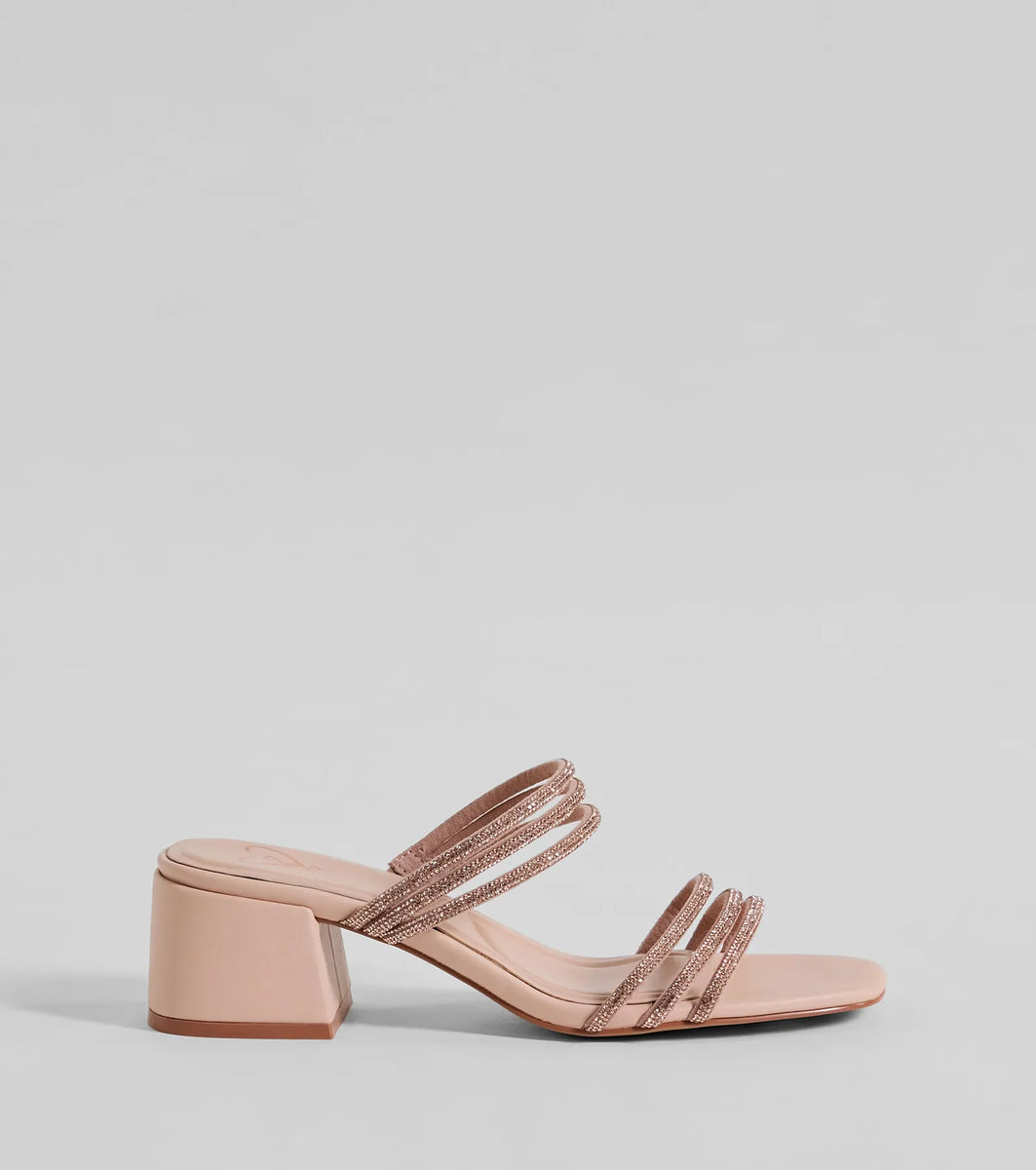 Gorgeous Flash Strappy Rhinestone Block Heels | Windsor