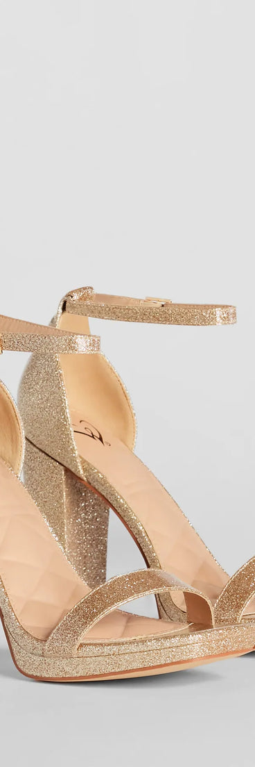 Capture Sparkle Glitter Platform Block Heels