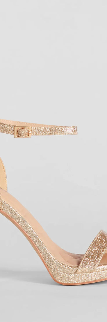 Capture Sparkle Glitter Platform Block Heels