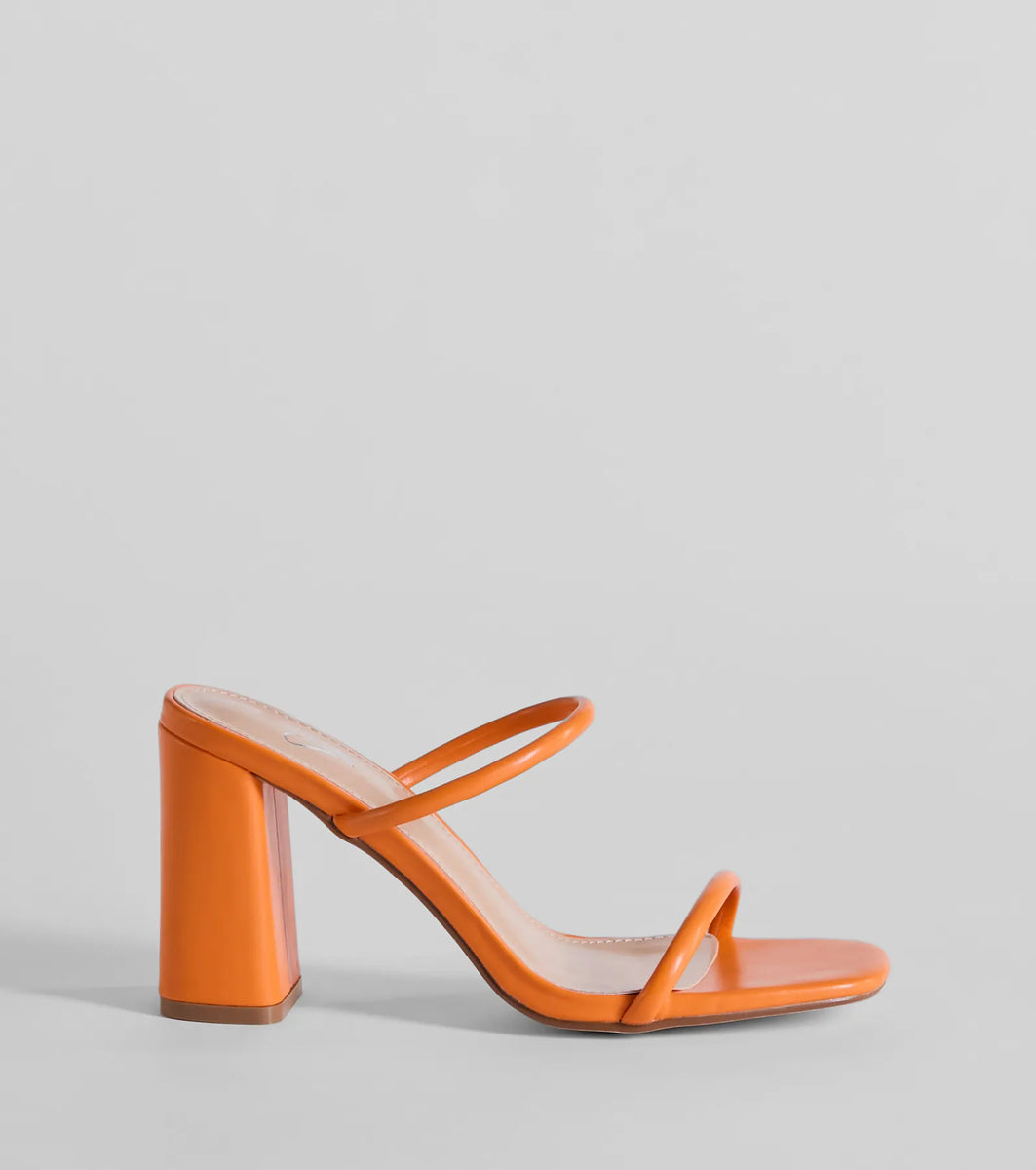 Versatile Dream Strappy Faux Leather Block Heels | Windsor