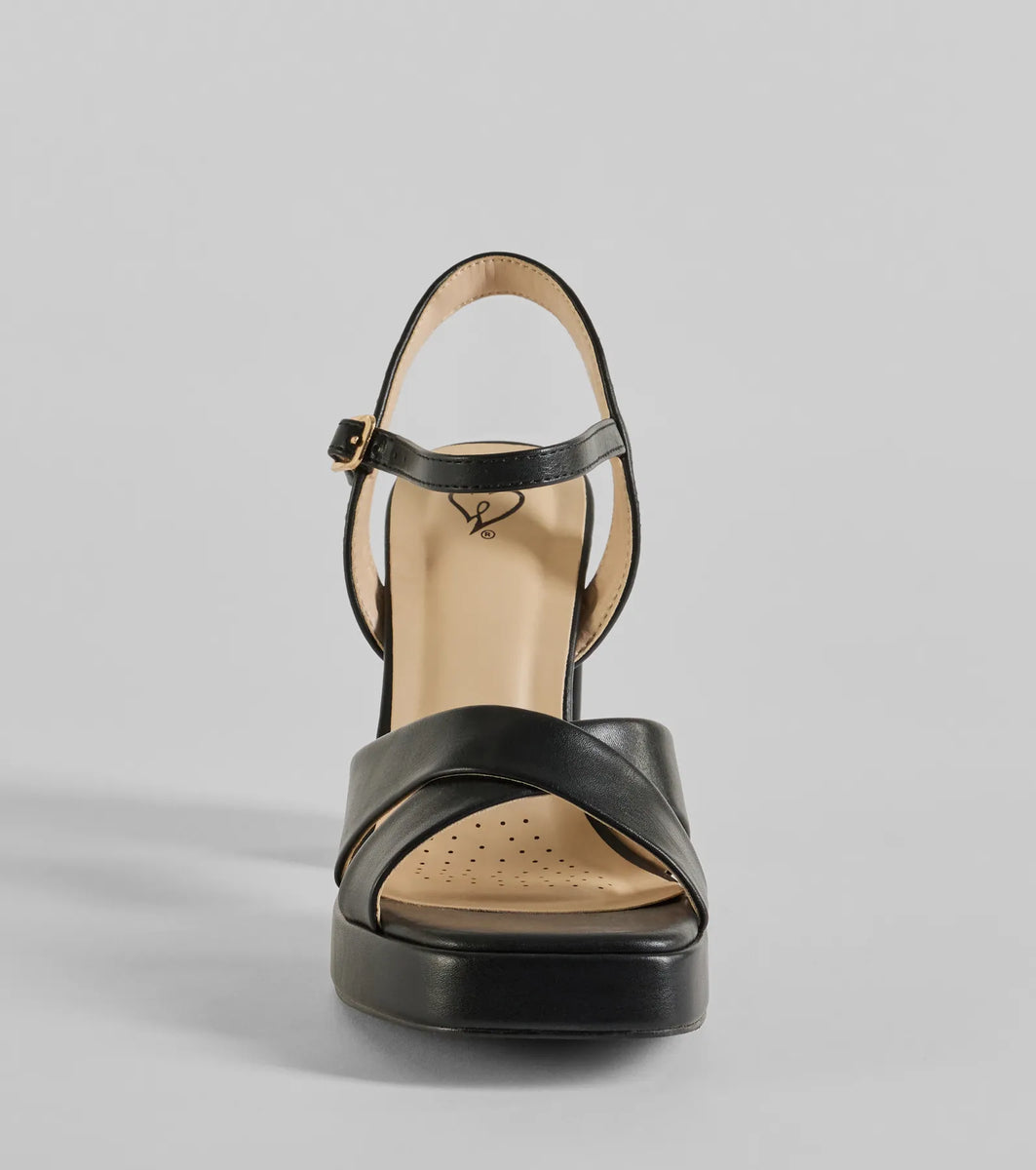 criss cross platform heels
