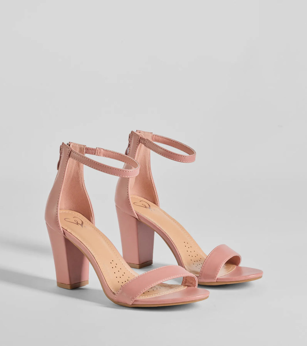 Compliment Staple Basic Faux Leather Block Heels & Windsor