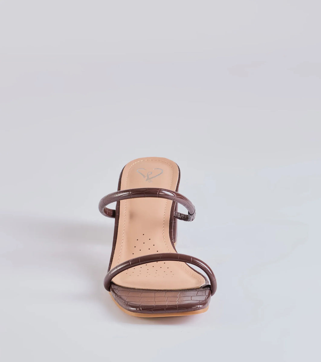 City Strolls Strappy Faux Leather Block Heels & Windsor