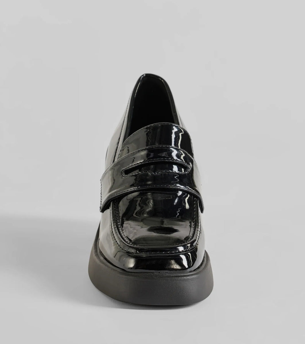 【JILLSTUART】MILLIE BLACK STRAP PLATFORM LOAFERS JILLSTUART】MILLIE BLACK STRAP PLATFORM LOAFERS