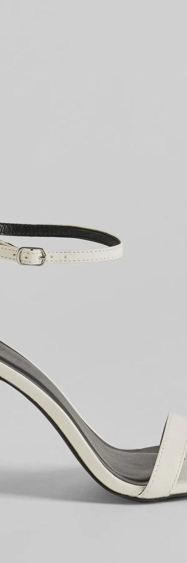 Elevate your work wardrobe with the Style Pop Patent Faux Leather Stiletto Heels in white, a versatile women's shoe perfect for the office; that combines style with comfort for seamless desk-to-dinner transitions.