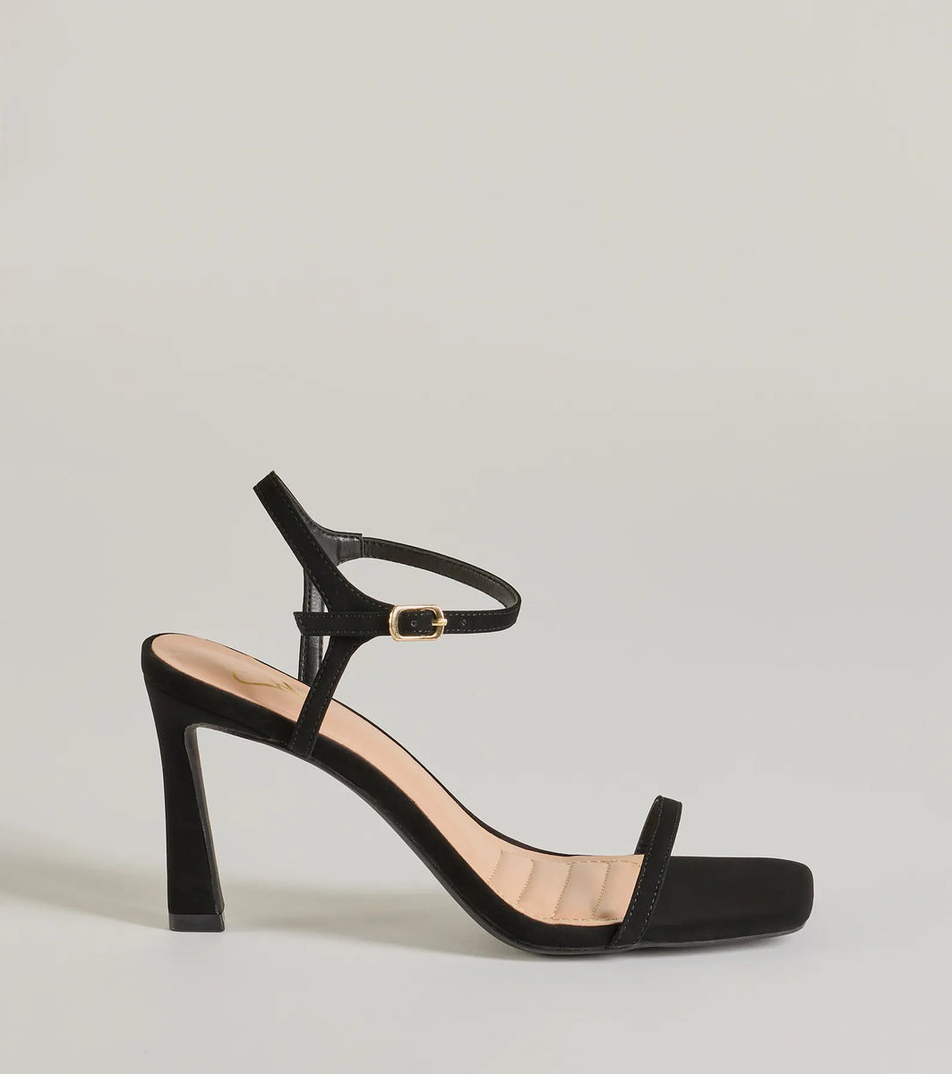 Style Pop Square Toe Nubuck Stiletto Heels | Windsor