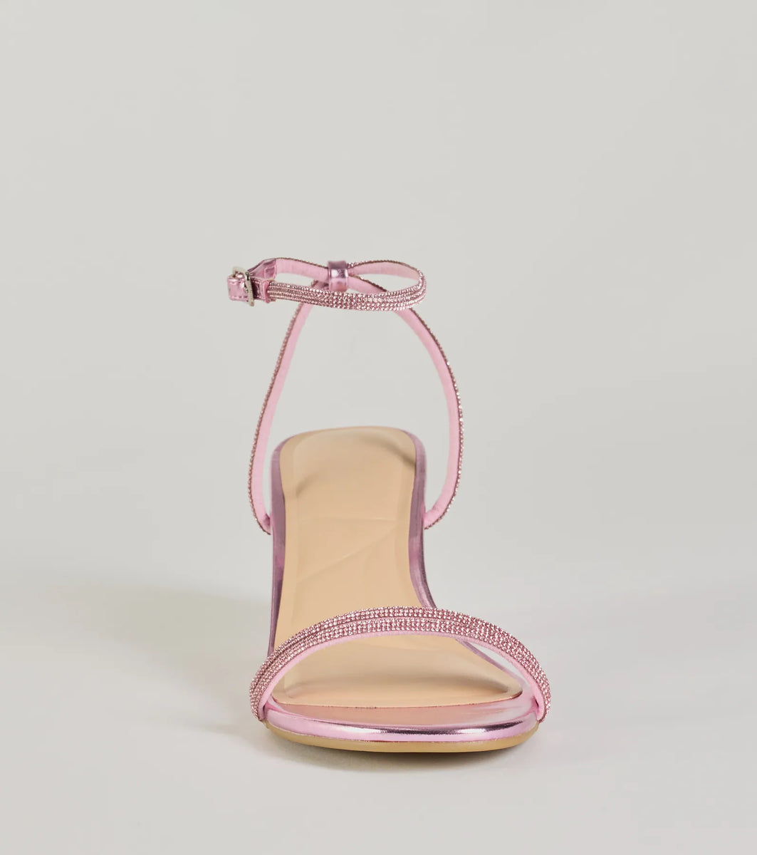 Penelope Metallic Platform Block Heel- Candy Pink