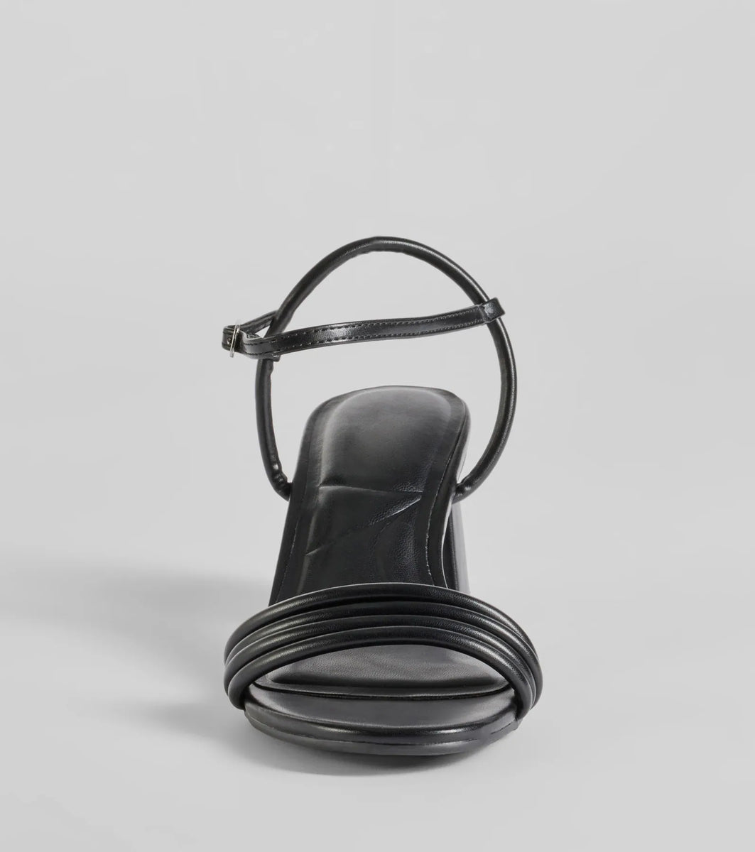 Always A Classic Strappy Faux Leather Block Heels & Windsor