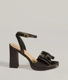 Icon Era Satin Bow Strap Platform Heels