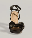 Icon Era Satin Bow Strap Platform Heels