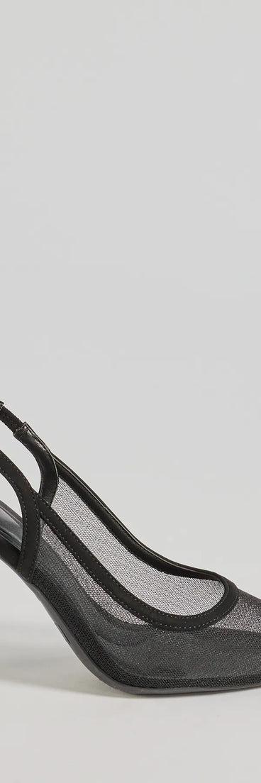 Turn heads in the Make Your Mark Slingback Stiletto Heels, black heels showcasing a fresh trend or stylish detail made to elevate your full Windsor fit.