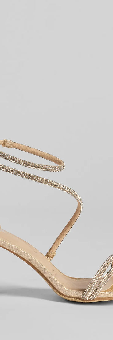 Step Into Glam Rhinestone Glitter Block Heels