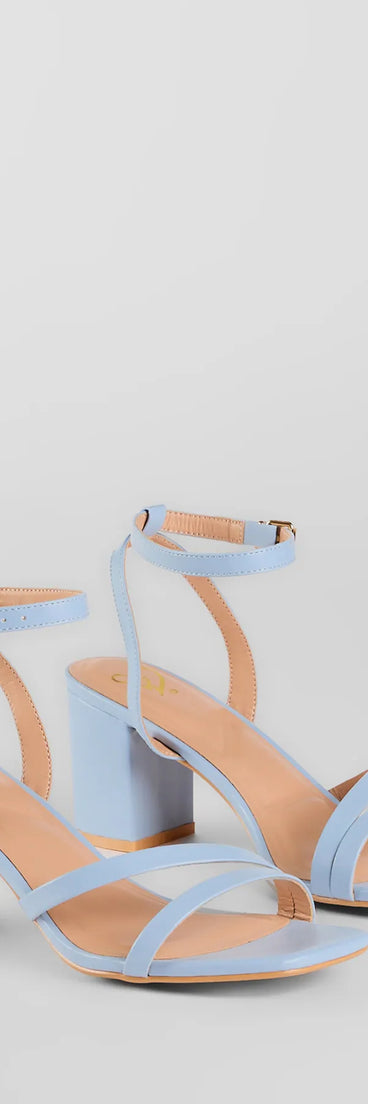 Stay on-trend this season with the Gorgeous Height Strappy Block Heels in blue, a must-have for creating stylish and effortless spring outfits for women.