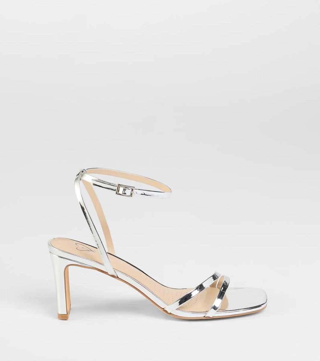 So Obsessed Metallic Strappy Block Heels | Windsor