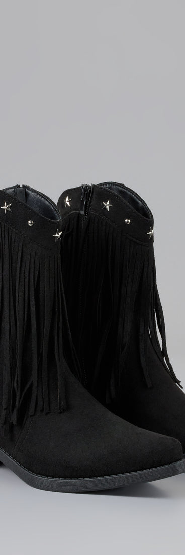 Fringe Flirt Studded Cowboy Boots