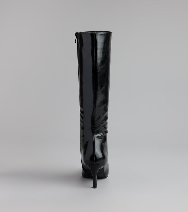 This piece brings trend-right energy to the Sleek Stance Faux Leather Stiletto Boots, perfect for fall outfits that stand out.