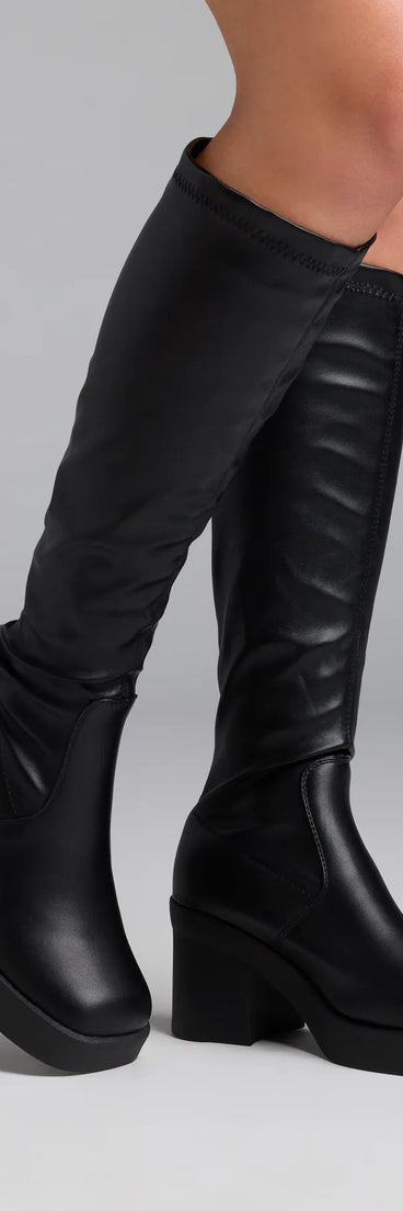 Step Out Platform Block Heel Boots