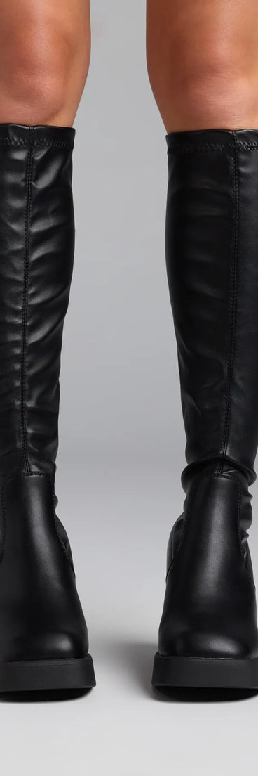 Step Out Platform Block Heel Boots