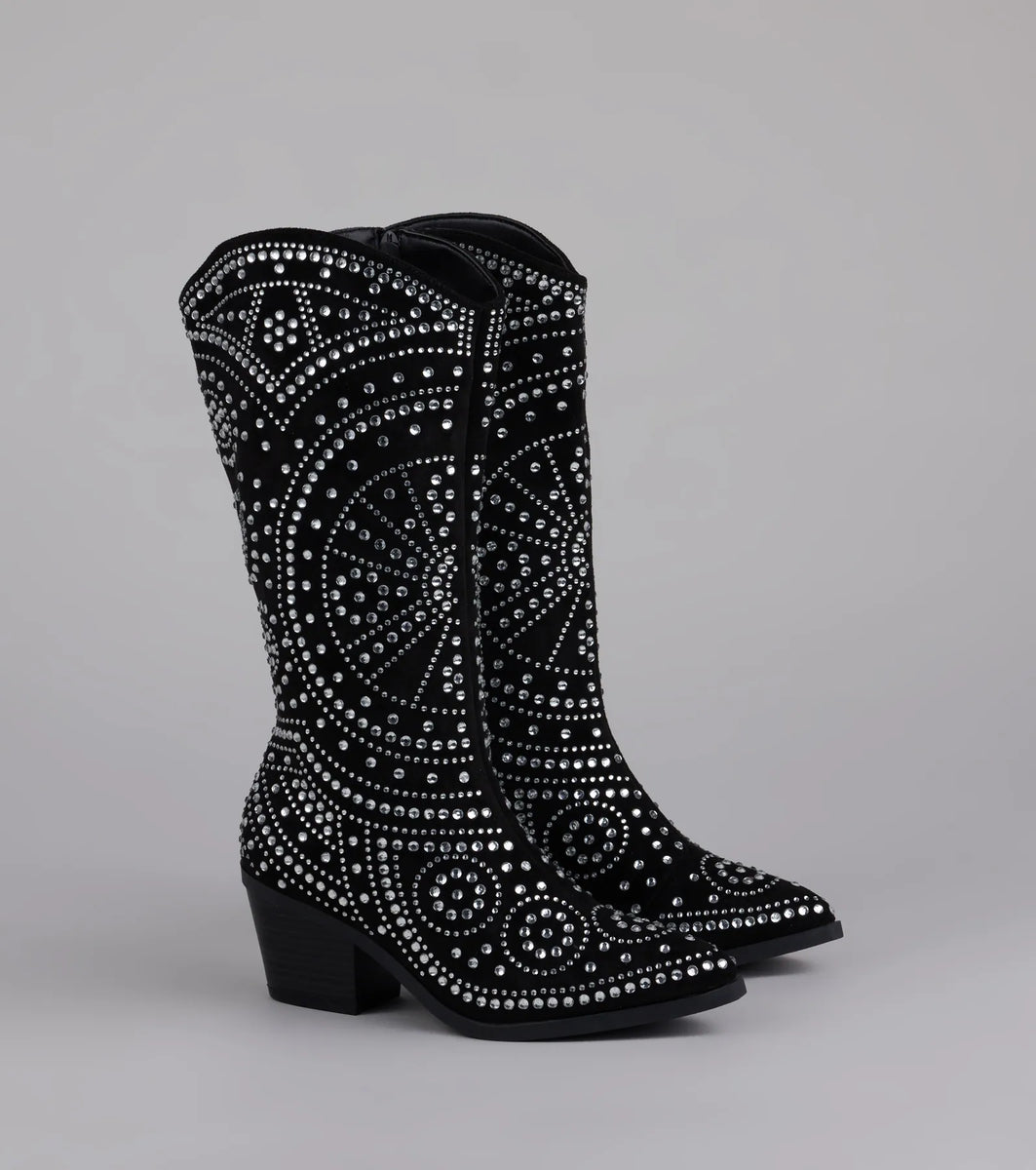 Glam Strut Rhinestone Cowboy Boots | Windsor