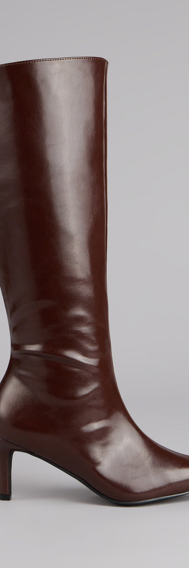 This piece brings trend-right energy to the Sleek Stance Faux Leather Stiletto Boots, perfect for fall outfits that stand out.