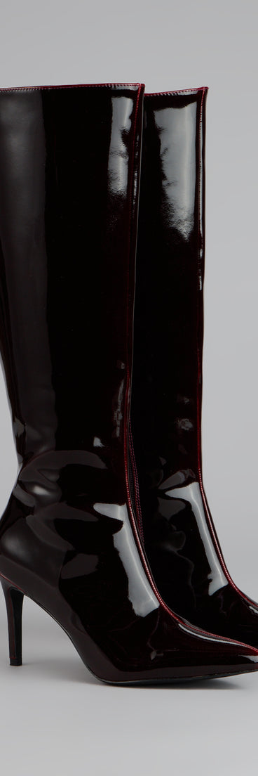 Gloss Effect Patent Stiletto Boots