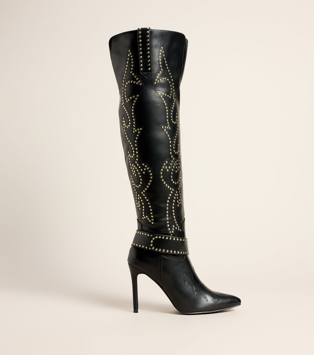 Rodeo Afterparty Studded Stiletto Boots | Windsor