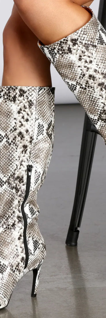 Slither In Style Stiletto Boots