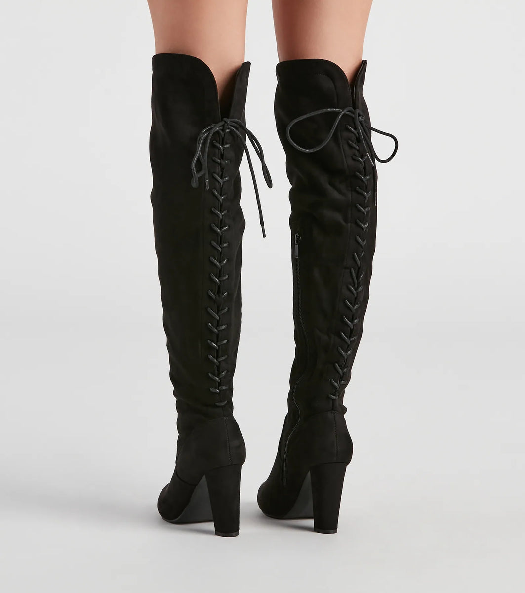 So Chic Over-The-Knee Lace Up Boots | Windsor