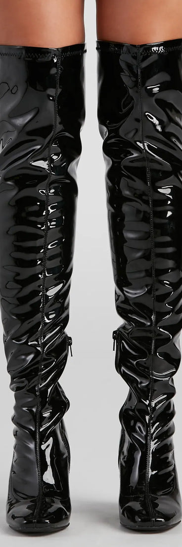 Sleek Vibes Only Thigh-High Boots