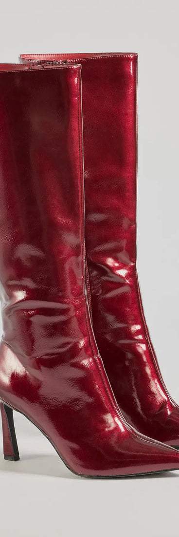 Elevated Glam Under-The-Knee Stiletto Boots