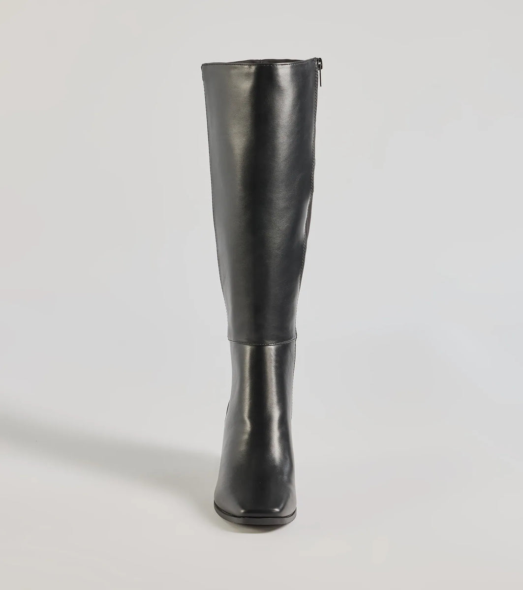 Here To Slay Under-The-Knee Block Heel Boots | Windsor