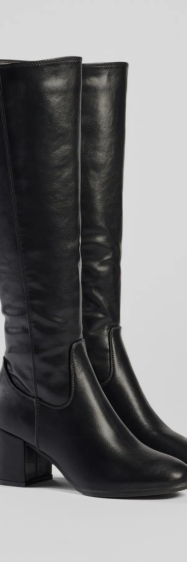 Chic Strides Faux Leather Under-The-Knee Boots