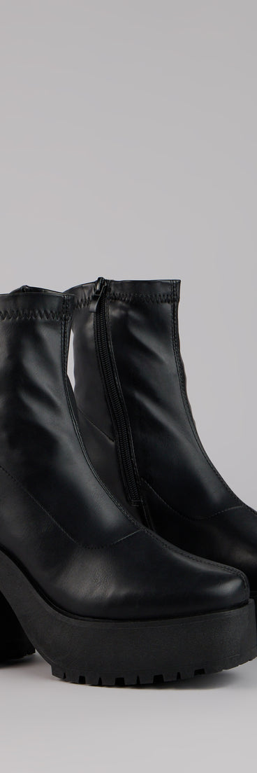 Power Stomp Platform Ankle Booties