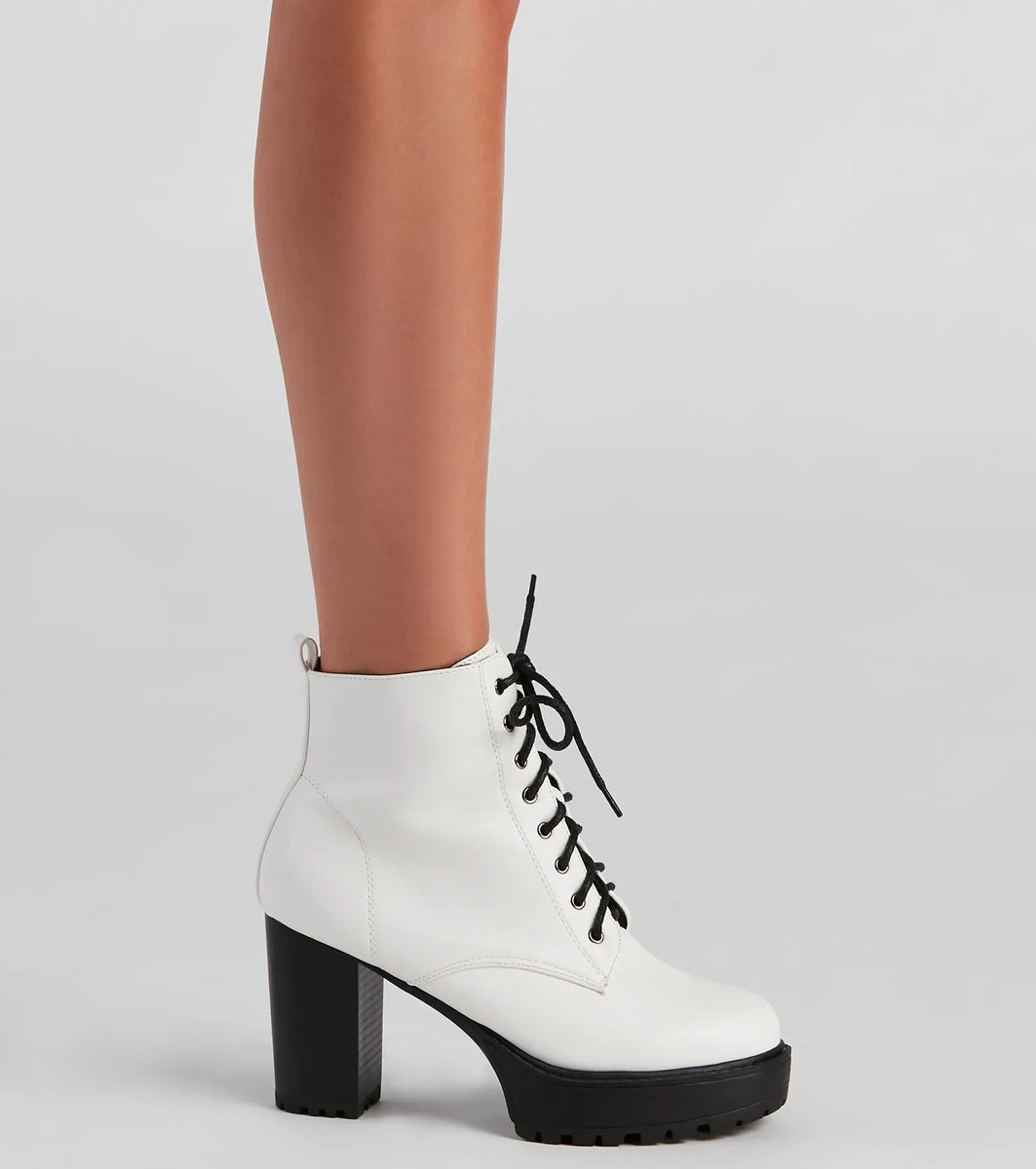 Edgy Babe Platform Lace-Up Booties | Windsor