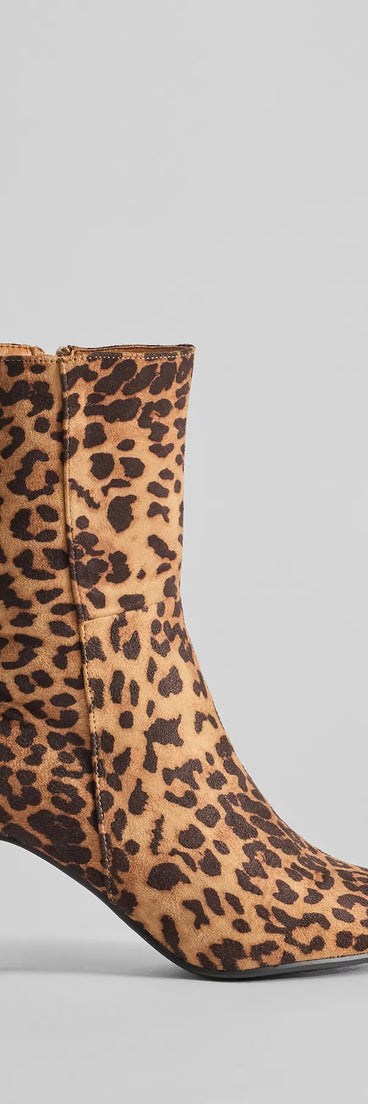Fierce Strut Leopard Print Stiletto Booties