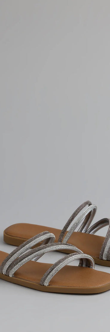Sparkling Delight Rhinestone Strappy Sandals