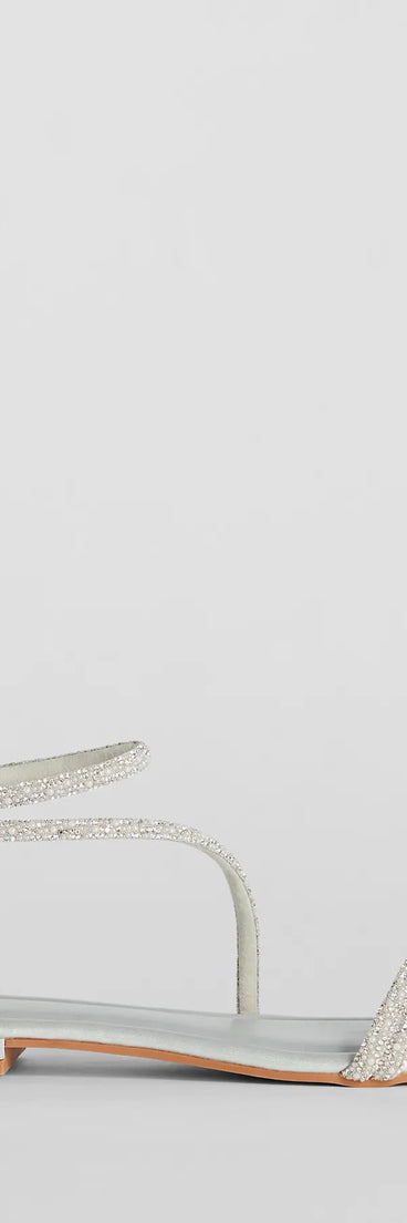 Upgrade your style game for 2025 with the Sparkle And Shine Rhinestone Metallic Flat Sandals in silver, perfect for any fashion-forward wardrobe.