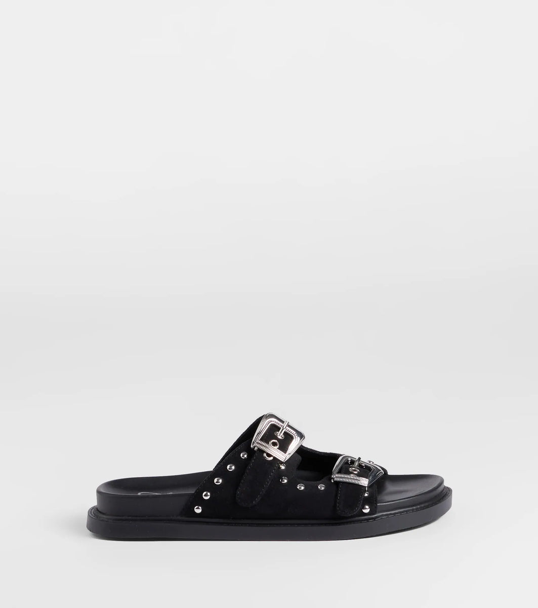 Cool Girl Studded Western Buckle Sandals | Windsor