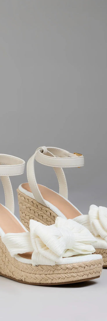 Sunny Day Plans Bow Espadrille Wedges