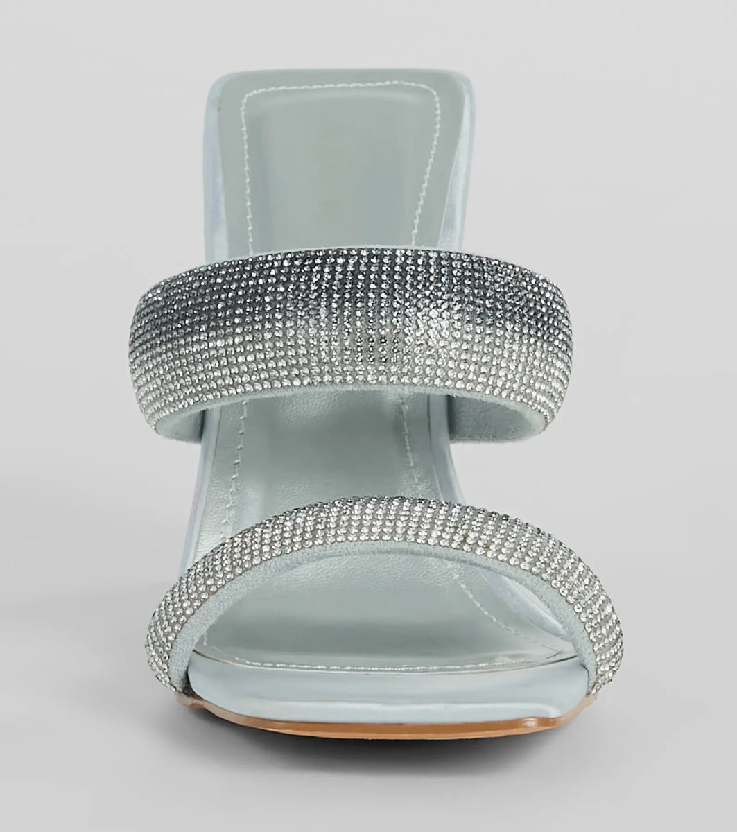 silver rhinestone wedges