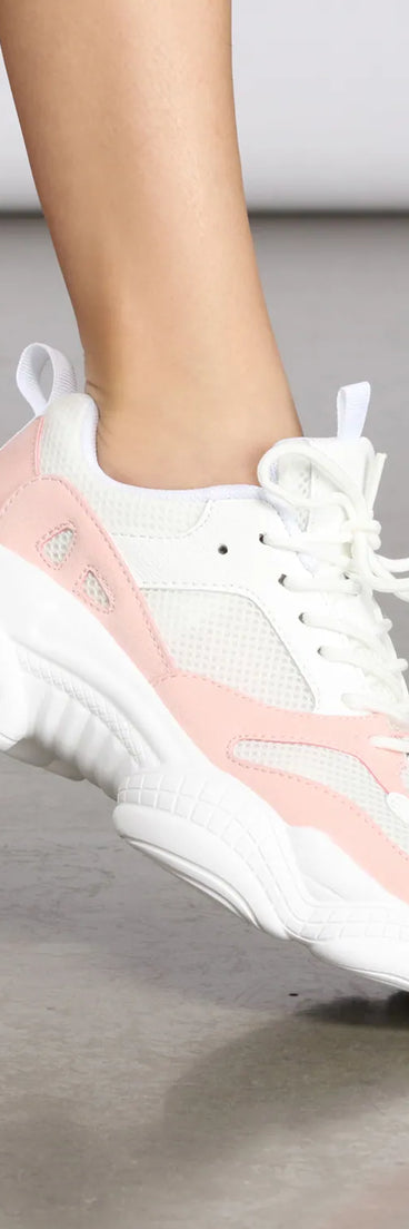 Pop of Pink Chunky Sneakers