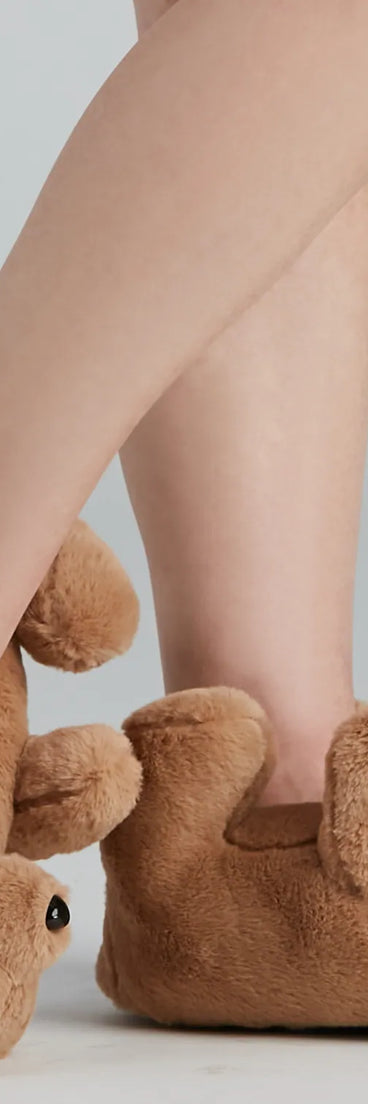 Adorable Teddy Bear Plush Slippers