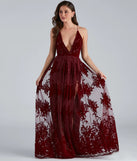 You'll be the best dressed in the Morgan Formal Flocked Velvet Dress as your summer formal dress with unique details from Windsor.