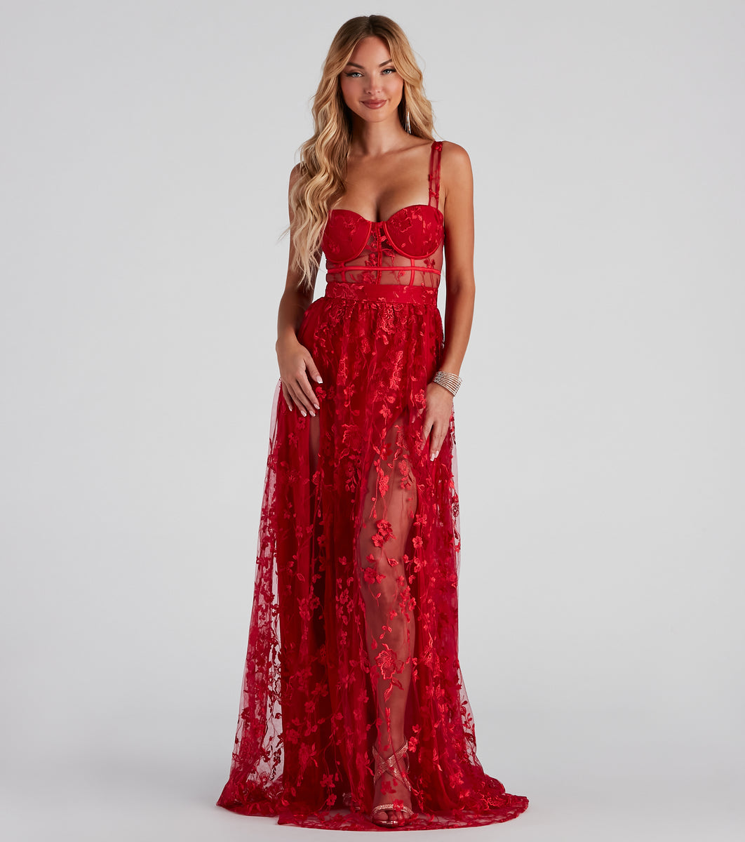 Alina Formal Illusion Lace A-Line Dress Alina Formal Illusion Lace A-Line Dress