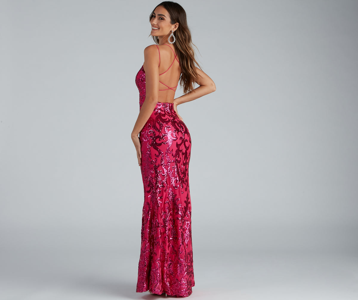 Lila Formal Open Back Sequin Mermaid Dress Windsor