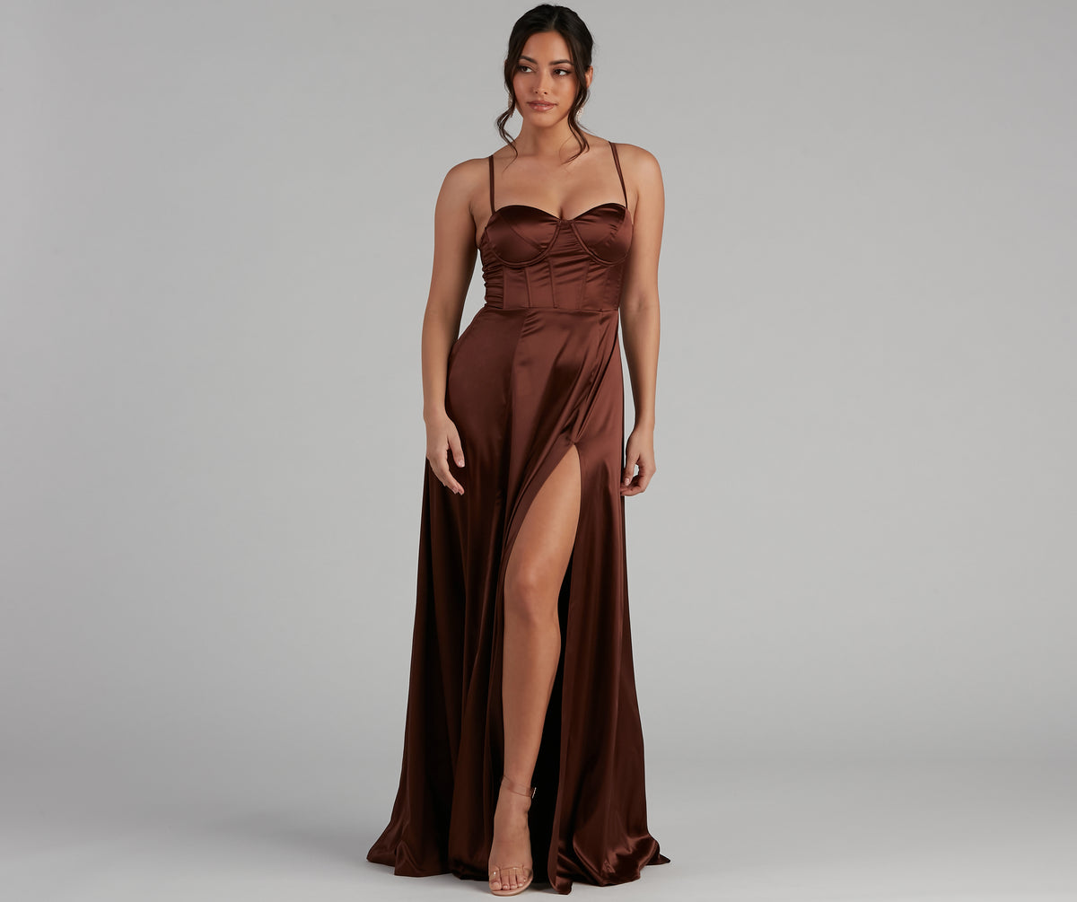 windsor corset dress Jaxine Formal Satin Corset Dress