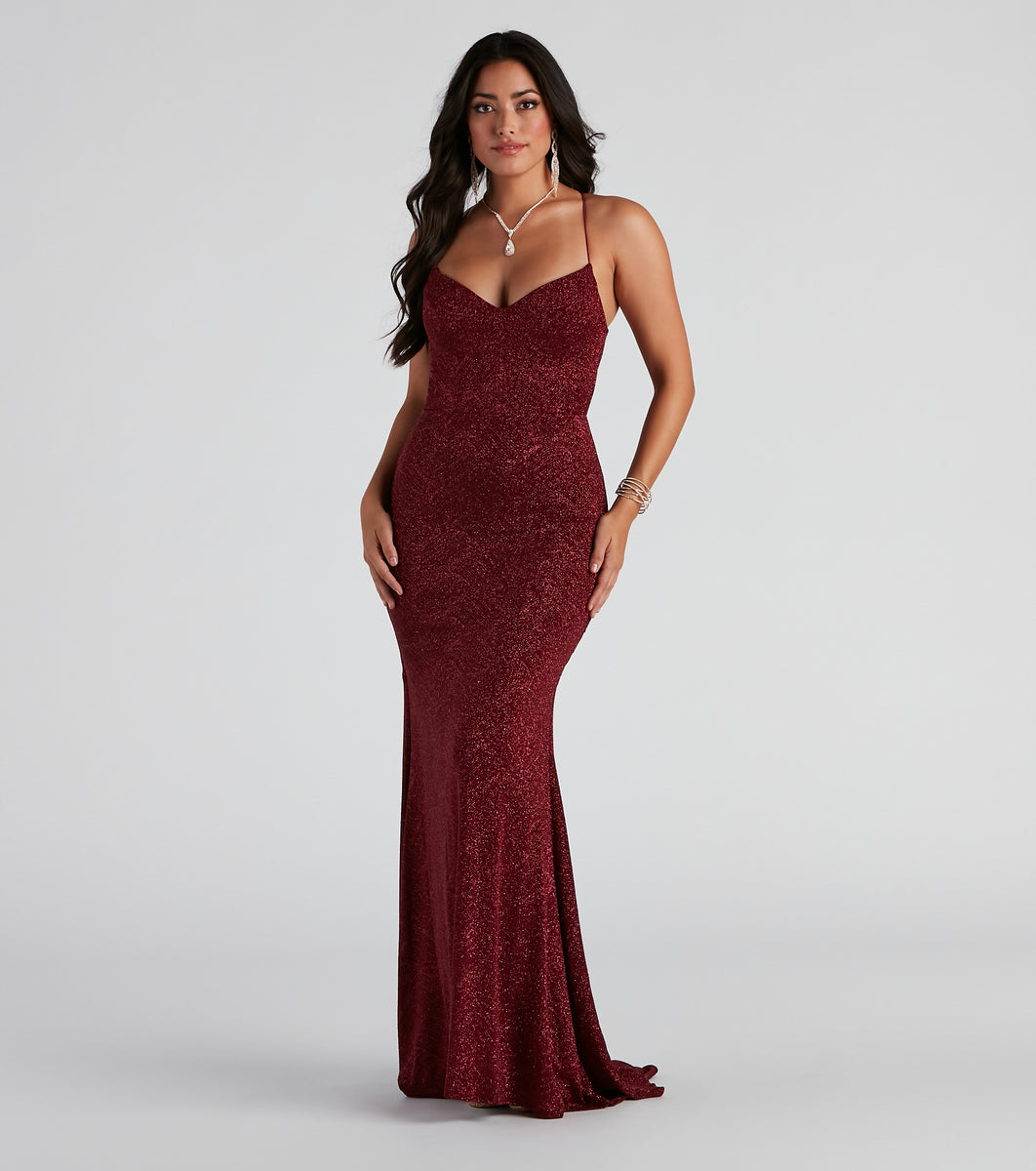 knee length dresses for ladies Lauren Sweetheart A-Line Glitter Sequin Dress