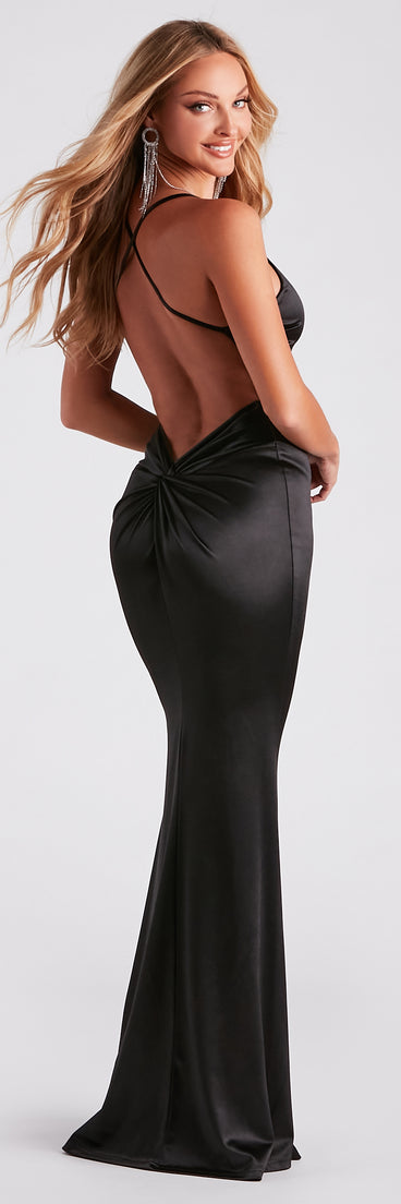 Elodie Satin Backless Mermaid Dress creates the perfect summer wedding guest dress or cocktail party dresss with stylish details in the latest trends for 2023!